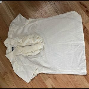 JCrew Ruffled Dot Top. New size 4. Off white
